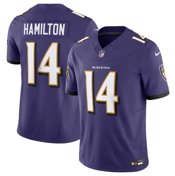 Baltimore Ravens #14 Kyle Hamilton Purple 2023 F.U.S.E Vapor Jersey