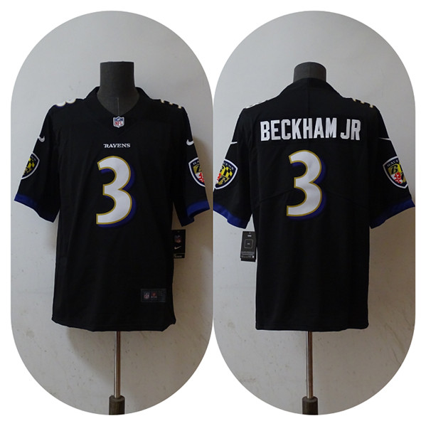 Baltimore Ravens #3 Odell Beckham Jr. Black Vapor Untouchable Jersey