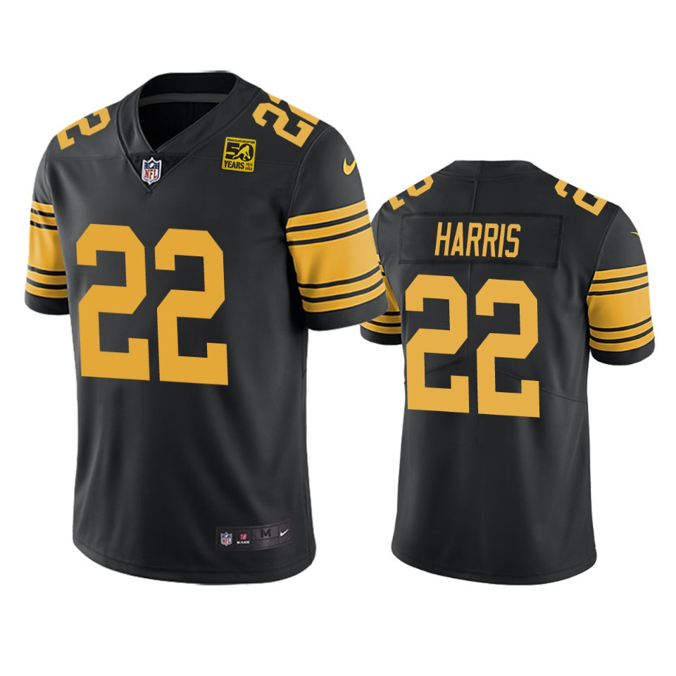 Pittsburgh Steelers #22 Najee Harris Black 2023 50th Anniversary Color Rush Limited Jersey