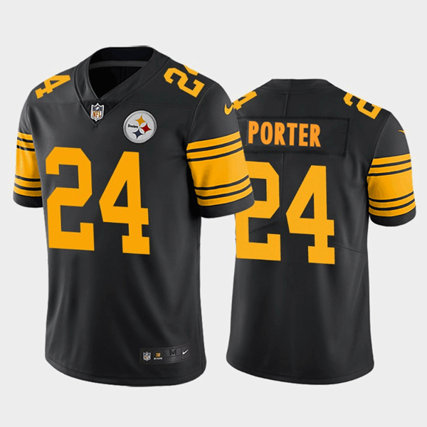 Pittsburgh Steelers #24 Joey Porter Jr. Black 2023 Draft Color Rush Limited Stitched Jersey