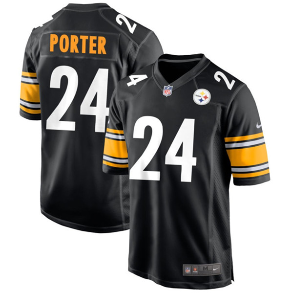Pittsburgh Steelers #24 Joey Porter Jr. Black Stitched Game Jersey