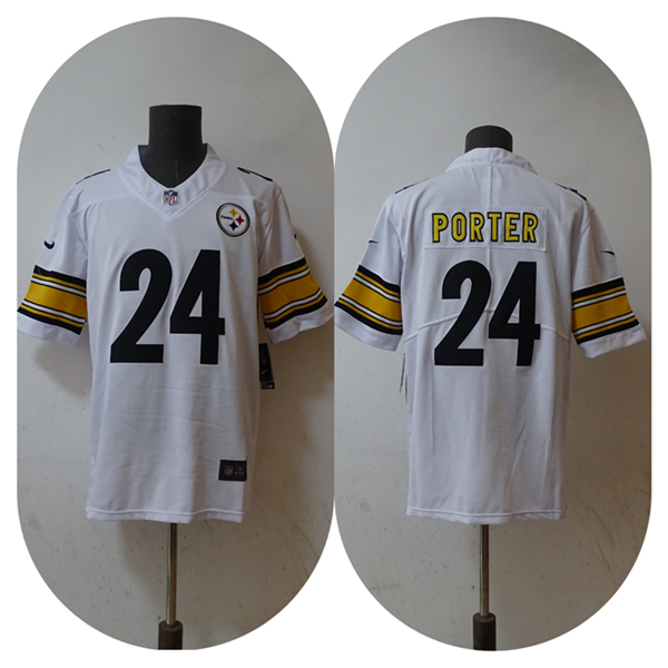 Pittsburgh Steelers #24 Joey Porter Jr. White 2023 Draft Vapor Untouchable Limited Stitched Jersey