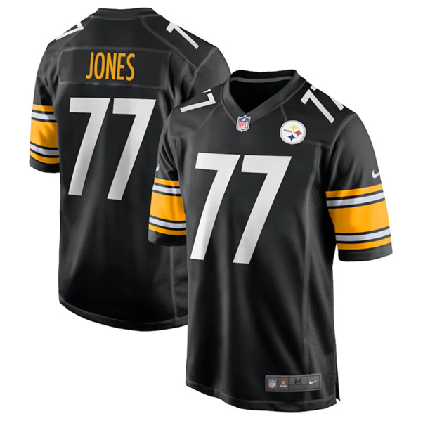 Pittsburgh Steelers #77 Broderick Jones Black Stitched Game Jersey