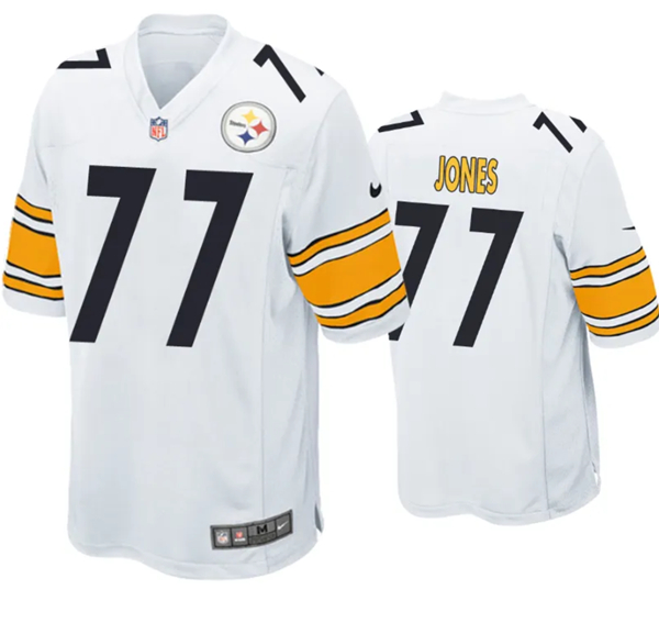 Pittsburgh Steelers #77 Broderick Jones White Stitched Game Jersey