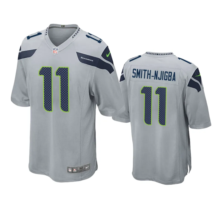 Seattle Seahawks #11 Jaxon Smith-Njigba Gray Stitched Game Jersey