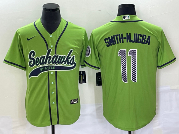 Seattle Seahawks #11 Jaxon Smith-Njigba Green With Patch Cool Base Stitched Jersey