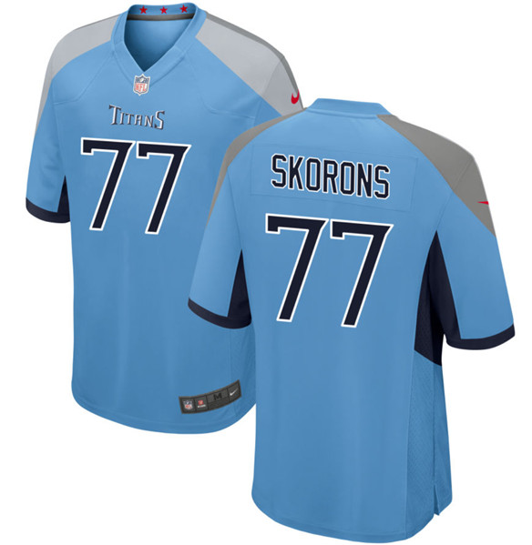 Tennessee Titans #77 Peter Skoronski Blue 2023 Draft Stitched Game Jersey