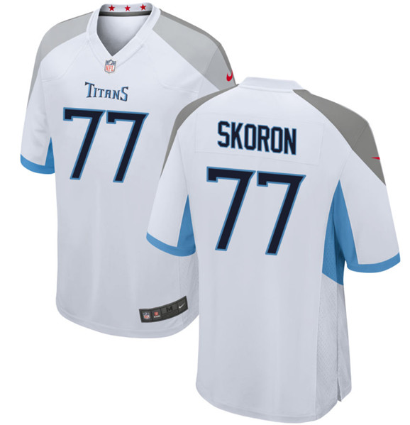 Tennessee Titans #77 Peter Skoronski White 2023 Draft Stitched Game Jersey