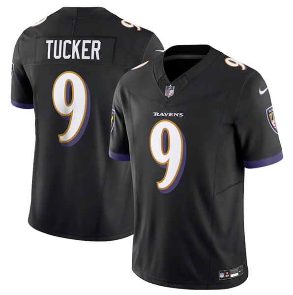 Baltimore Ravens #9 Justin Tucker Black 2023 F.U.S.E Vapor Jersey