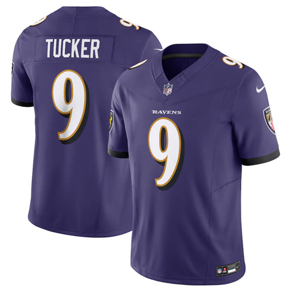 Baltimore Ravens #9 Justin Tucker Purple 2023 F.U.S.E Vapor Jersey