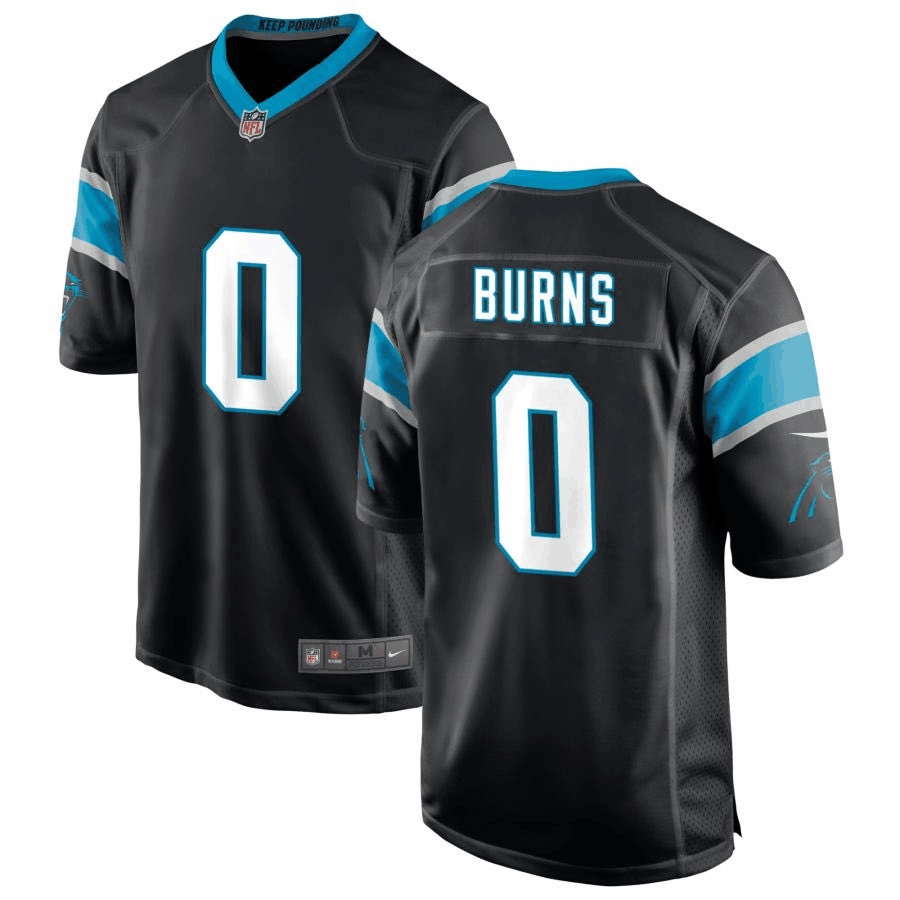 Carolina Panthers #0 Brian Burns Black Stitched Game Jersey