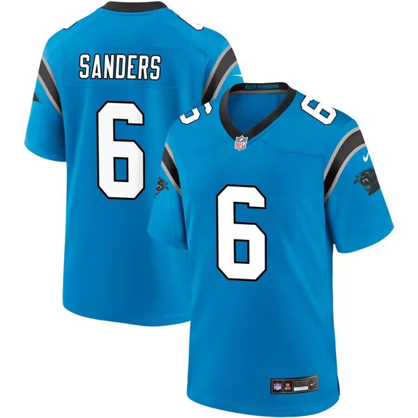 Carolina Panthers #6 Miles Sanders Blue Stitched Game Jersey