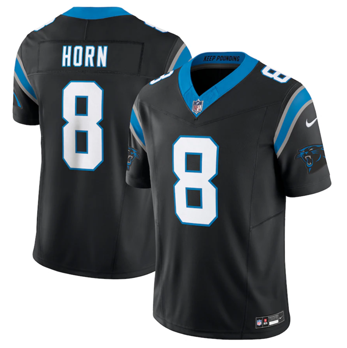 Carolina Panthers #8 Jaycee Horn Black 2023 F.U.S.E. Vapor Untouchable Stitched Jersey