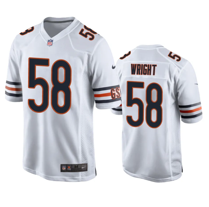 Chicago Bears #58 Darnell Wright White Stitched Game Jersey