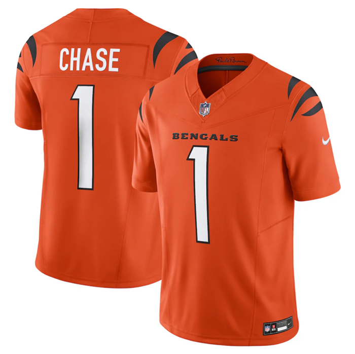 Cincinnati Bengals #1 Ja'Marr Chase Orange 2023 F.U.S.E. Vapor Untouchable Limited Stitched Jersey