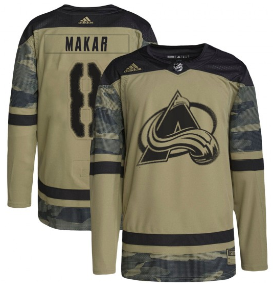 Colorado Avalanche #8 Cale Makar Camo Salute To Service Stitched Jersey
