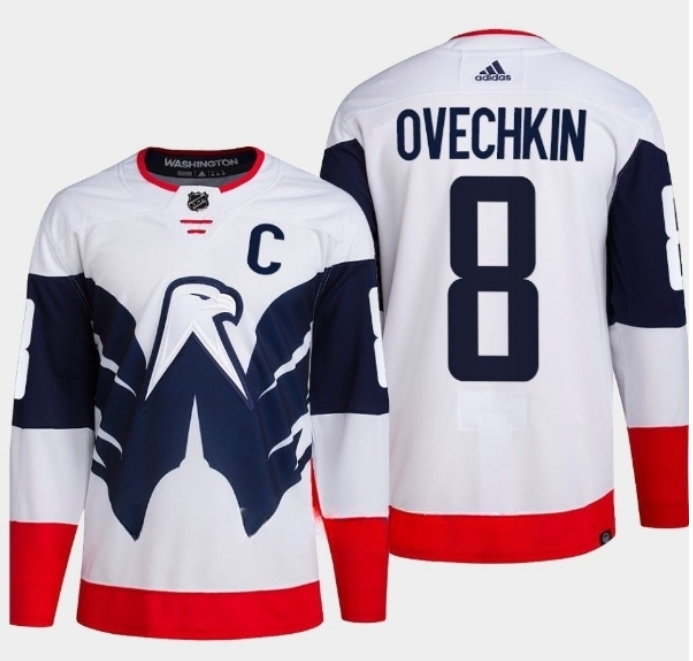 Washington Capitals #8 Alex Ovechkin White Navy Stadium Series Stitched Jersey