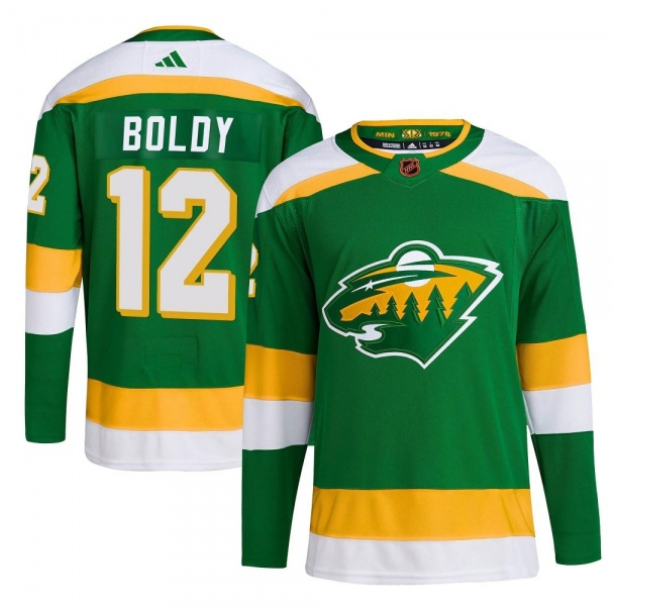 Minnesota Wild #12 Matt Boldy Green 2022-23 Reverse Retro Stitched Jersey