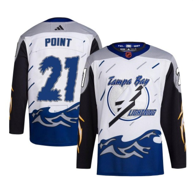 Tampa Bay Lightning #21 Brayden Point White 2022-23 Reverse Retro Stitched Jersey