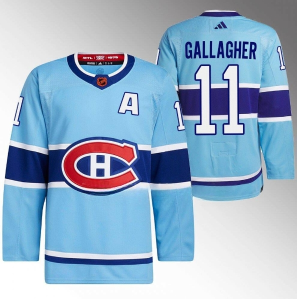 Montreal Canadiens #11 Brendan Gallagher Blue 2022-23 Reverse Retro Stitched Jersey