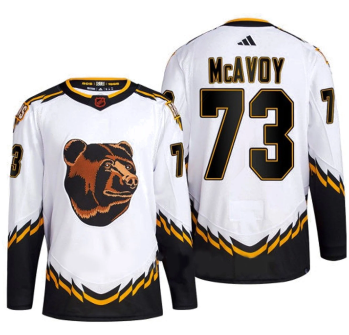 Boston Bruins #73 Charlie McAvoy White 2022-23 Reverse Retro Stitched Jersey