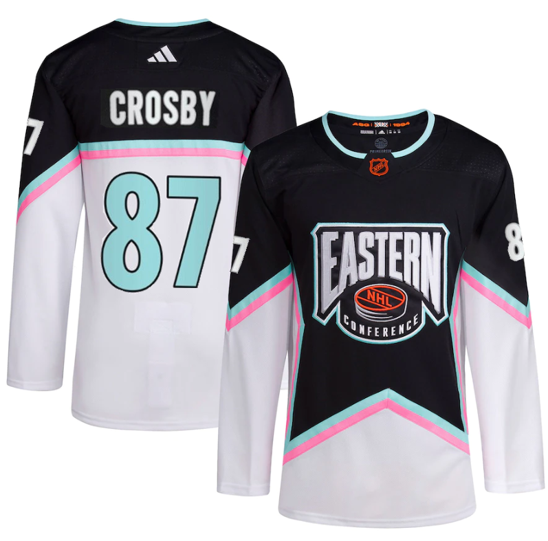 Pittsburgh Penguins #87 Sidney Crosby White Black 2023 All-star Stitched Jersey
