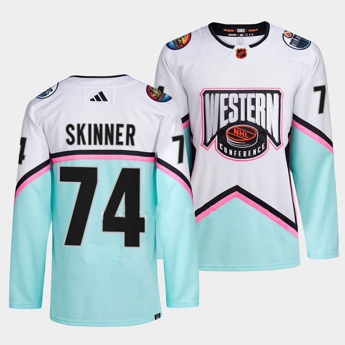 Edmonton Oilers #74 Stuart Skinner 2023 White All-Star Game Stitched Jersey