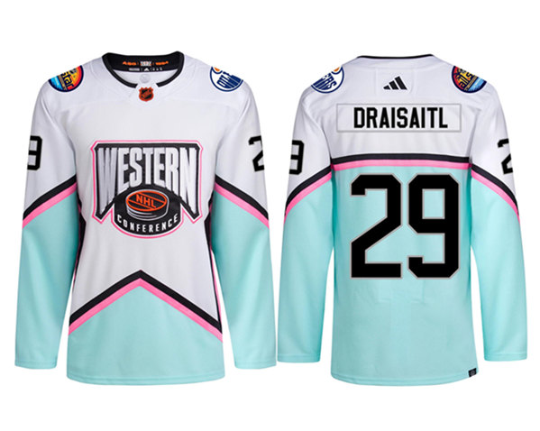 Edmonton Oilers #29 Leon Draisaitl 2023 White All-Star Game Stitched Jersey