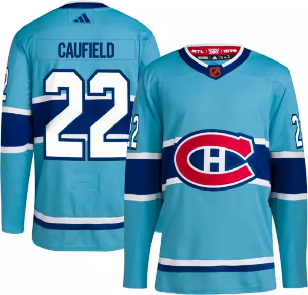 Montreal Canadiens #22 Cole Caufield Blue 2022-23 Reverse Retro Stitched Jersey