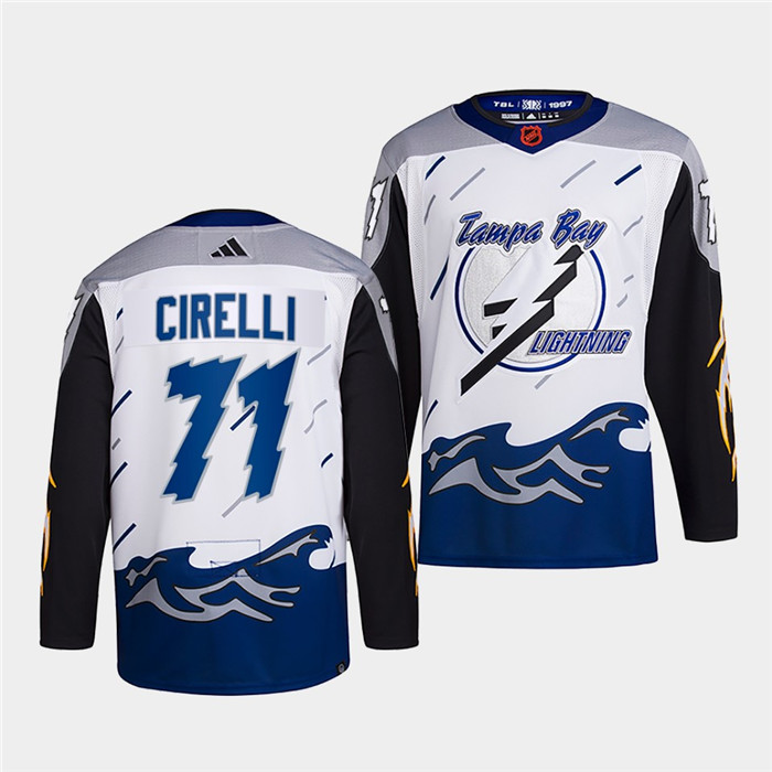 Tampa Bay Lightning #71 Anthony Cirelli White 2022-23 Reverse Retro Stitched Jersey
