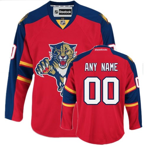 Florida Panthers Custom Red Home Stitched Jersey