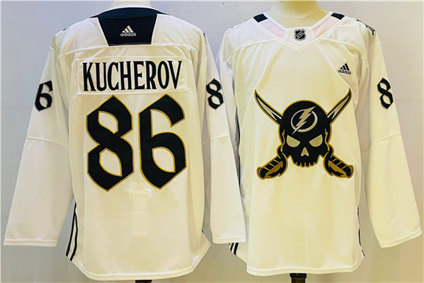 Tampa Bay Lightning #86 Nikita Kucherov White Stitched Jersey