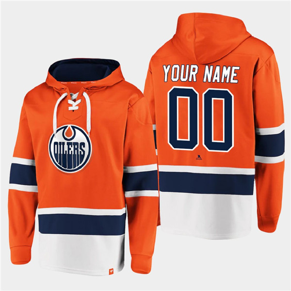 Edmonton Oilers Custom Orange All Stitched Sweatshirt Hoodie