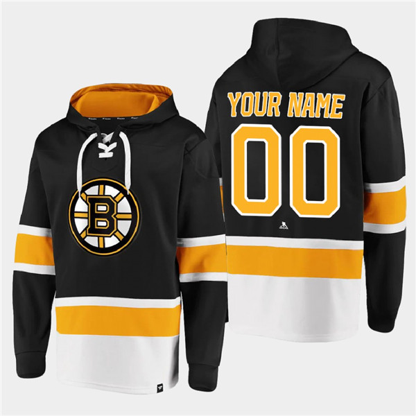 Boston Bruins Custom Black All Stitched Sweatshirt Hoodie