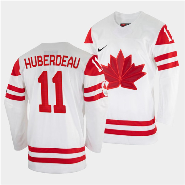 Canada #11 Jonathan Huberdeau 2022 Beijing Winter Olympic White Stitched Jersey