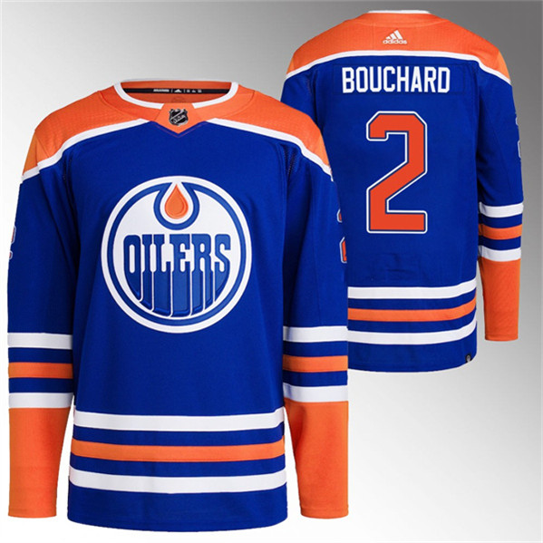 Edmonton Oilers #2 Evan Bouchard Royal Stitched Jersey