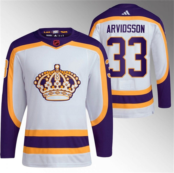 Los Angeles Kings #33 Viktor Arvidsson White 2022 Reverse Retro Stitched Jersey