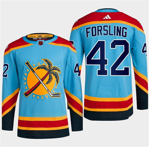 Florida Panthers #42 Gustav Forsling Blue 2022-23 Reverse Retro Stitched Jersey