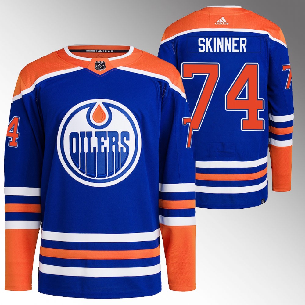 Edmonton Oilers #74 Stuart Skinner Royal Stitched Jersey