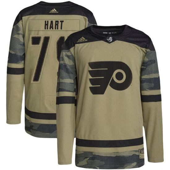 Philadelphia Flyers #79 Carter Hart Olive Salute To Service Stitched Jersey