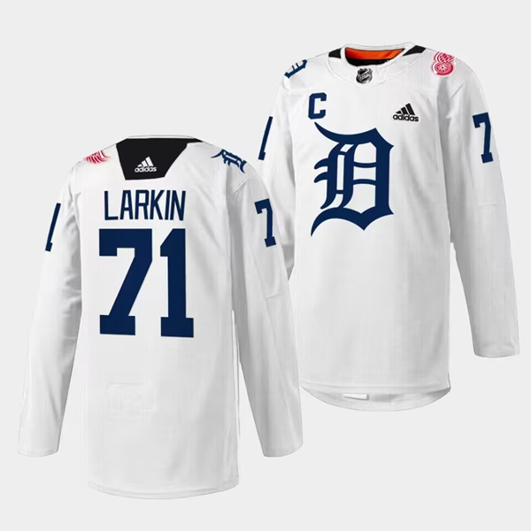 Detroit Red Wings #71 Dylan Larkin White 2023 Stitched Jersey