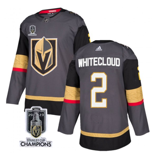 Vegas Golden Knights #2 Zach Whitecloud Gray 2023 Stanley Cup Champions Stitched Jersey