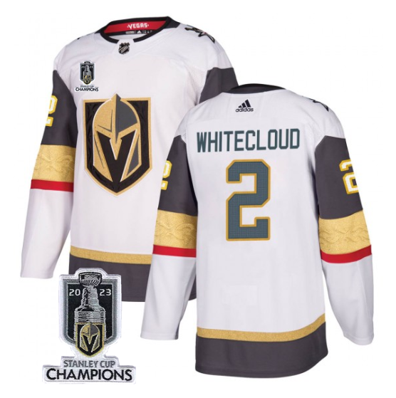 Vegas Golden Knights #2 Zach Whitecloud White 2023 Stanley Cup Champions Stitched Jersey
