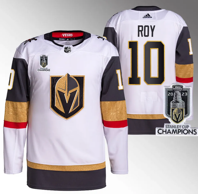 Vegas Golden Knights #10 Nicolas Roy White 2023 Stanley Cup Champions Stitched Jersey