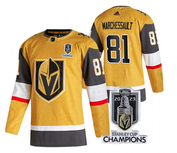 Vegas Golden Knights #81 Jonathan Marchessault Gold 2023 Stanley Cup Champions Stitched Jersey