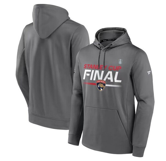 Florida Panthers Gray 2023 Stanley Cup Final Authentic Pro Pullover Hoodie