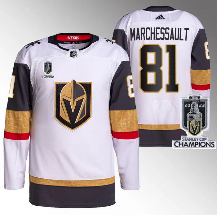 Vegas Golden Knights #81 Jonathan Marchessault White 2023 Stanley Cup Champions Stitched Jersey