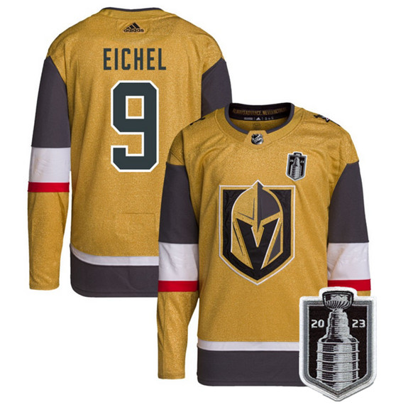 Vegas Golden Knights #9 Jack Eichel Gold 2023 Stanley Cup Final Stitched Jersey
