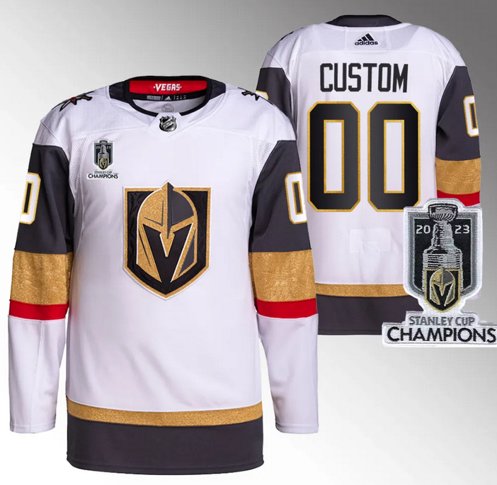 Vegas Golden Knights Custom White 2023 Stanley Cup Champions Stitched Jersey