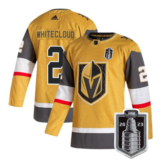 Vegas Golden Knights #2 Zach Whitecloud Gold 2023 Stanley Cup Final Stitched Jersey
